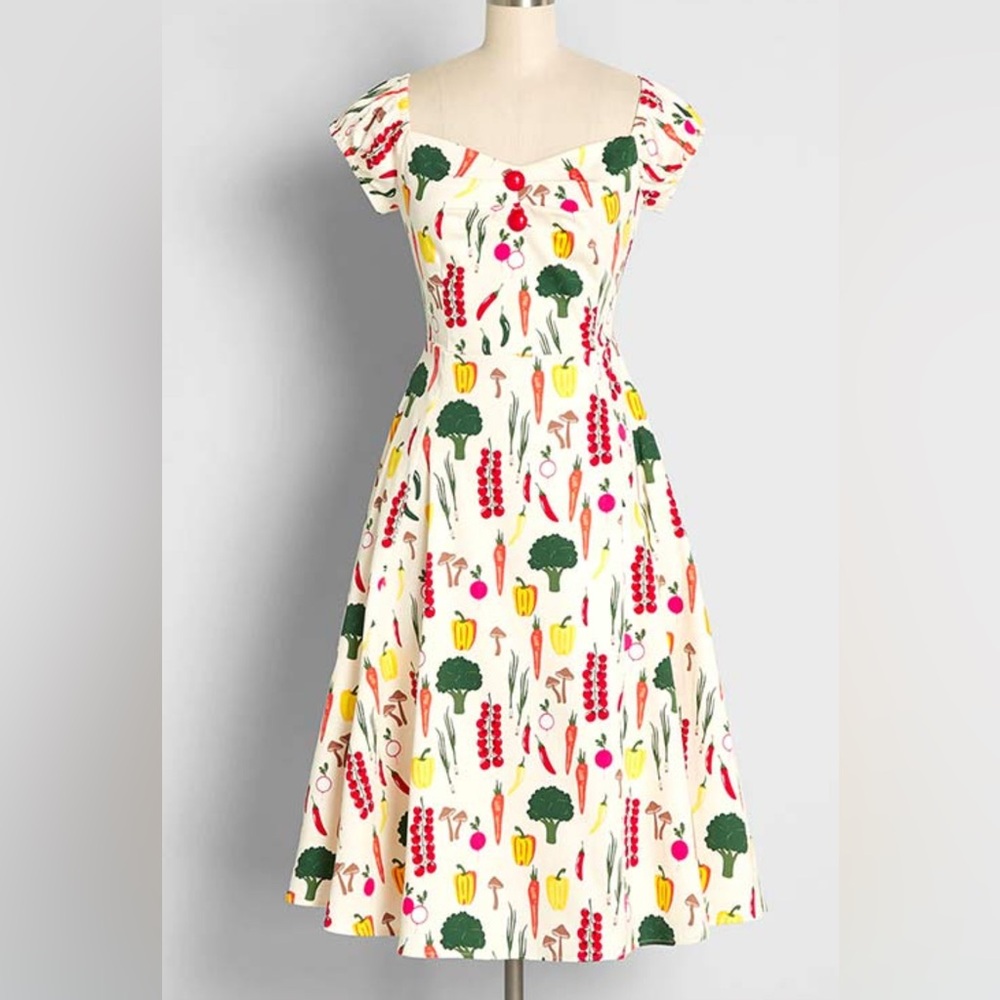 NWOT Collectif for ModCloth Vegetable Garden Swing Dress - U.S. 16